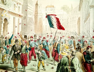 1859年にジェノヴァに入ったフランス人（色の彫刻）