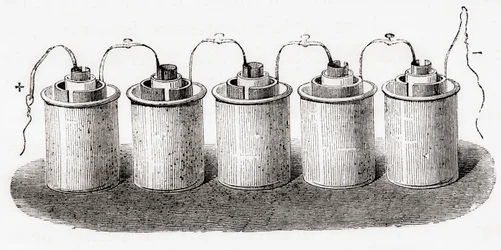 グローブ細胞（Les Merveilles de la Science, pub.1870より）。