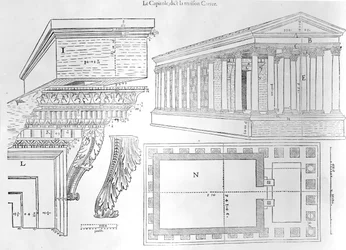 1560年に発表されたメゾンカリー、ジャンポルドダルベナス作のディスコースヒストリカルデランティークなどの著名なシテドニスムのイラスト