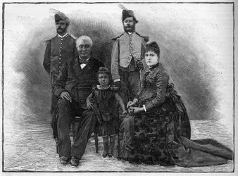 ハイチ大統領エティエンヌ・フェリシテ・ソロモン（1820-1888）とその家族、側近たち。