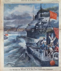 黒海におけるロシアの反乱とセバストポリ砲撃、『ル・プティ・パリジャン』掲載の挿絵、1905年