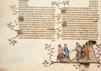 ジャン・ド・シーの聖書からのアイザックの犠牲、1355年頃