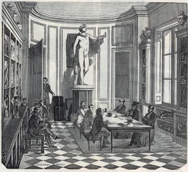 パリの医学部 - 楽器室での試験 - Edmond Texier 1852年の「Tableau-de-Paris」に掲載されたエングレーヴィング。