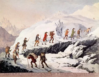 スイスの博物学者オラス・ベネディクト・ド・ソシュール（1740-1799）とフランス人山岳ガイドのジャック・バルマは、1787年8月にモンブランの第2登を成し遂げた。