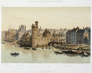ネスレの塔と1650年のグネゴーホテル - 「Paris a travers les ages」（19世紀後半）より