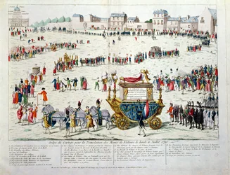 1791年7月10日のヴォルテールの死体遺跡（1694-1778）のパンテオンパリへの翻訳（紙のトイレ）