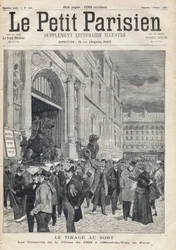 引き分け：パリ市庁舎での1892年組の徴兵。1893年5月2日付の新聞「Le petit Parisien」の1枚（エングレービング