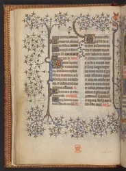 フランス、MS 32454 f.8v.所収の「十字架の時」（時祷書）の第1葉
