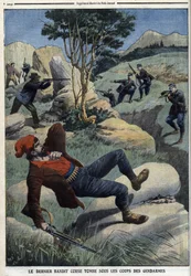 最後のコルシカ島の盗賊がジャンダルムの手にかかる。1909年12月5日の "Le Petit Journal "に掲載されていた。