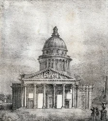 パンテオン - "Alphabet Picturesque des Monumens de Paris" c.1840 (carving)