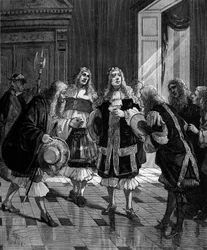 フランスの技術者ピエール・ポール・ド・リケ（1604-1680）が「1世紀から現在までの科学、発明、発見の通史」の中で発表した、海と地中海を結ぶドゥ・メール運河（またはデュ・ミディ運河）の計画。