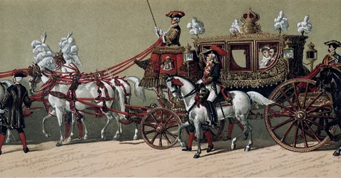 1879年、スペイン国王アルフォンソ12世（1857-1885）とマリー・クリスティーヌ・ド・テッシェン（1858-1929）の結婚の際の王室の列席者（絵画