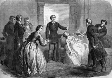 オノレ・ド・バルザック(1799-1850)の「La Maratre」(第5幕・最終場面)の劇場表現。パリ、ヴォードヴィル劇場