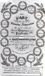LArt de la Cuisine Francaise vol。のタイトルページ。アントニン・カレメによるIII、1834年発行（印刷された紙）