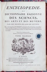 1751年にパリで発行されたデニスディドロの百科事典のタイトルページ（1713-84）（157777も参照）