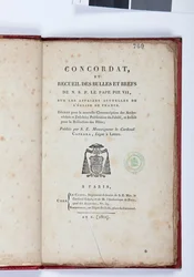 コンコルダのタイトルページとNSP le Pape Pie VIIからのバブルとブリーフのコレクション、Giovanni Battista Caprara、パリ、Chez Le Clers、1802年発行（印刷用紙）