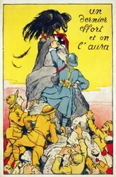 最後にもうひと頑張りすれば、パブができる。1918年頃のパリ（カラーリトグラフ）