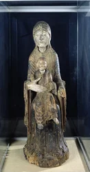 マジェストの聖母子、Forez（塗装木材）