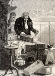 ウィリアム・クルックシャンクがトラフの山を作った。1896年の "Album of Science; illustrious scholars; Great Discoveries "に掲載されている。
