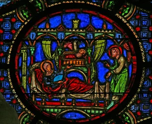 キリスト降誕を描いたウィンドウw0