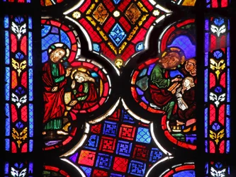 マーサとマグダラのマリアとイエスを描いたウィンドウw1