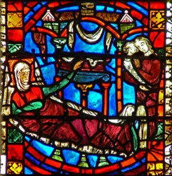 聖ニコラスの誕生を描いたウィンドウw51