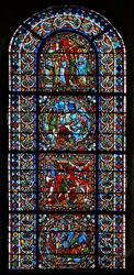 St GervaisおよびSt Protaisに関連する3つの4つのパネルの複合ウィンドウを示すウィンドウwXXI
