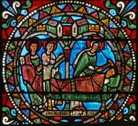 聖ジェルヴェーと聖プロタイスの殺人者の死の聖母マリアを描いたウィンドウwXXI