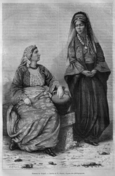 今日シリアからのトリポリの女性。フェニシア、レバノン、ジューディーへの旅。 1884年、ルイシャルルエミールロルテの1875-1880（bw彫刻）