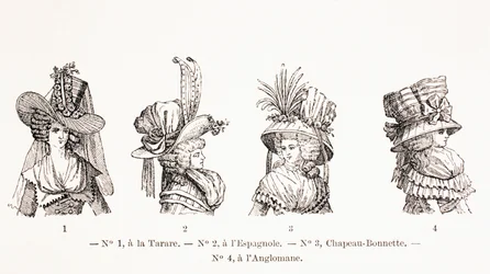 18世紀の女性の帽子スタイル、1875
