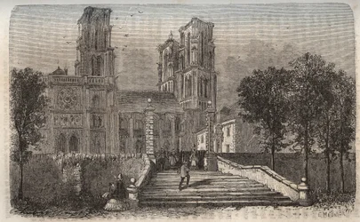 ラオンのノートルダム大聖堂（1150-1180年）、アイヌ地方 - Victor Duruy（1811-1894）の「Histoire de France」に掲載された彫刻 - 1882年