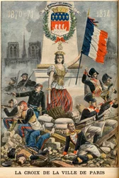 fluctuat nec mergitur - パリの町の十字架がパリの紋章に導入される（英字新聞「Le Petit Journal」5月5日付のイラスト