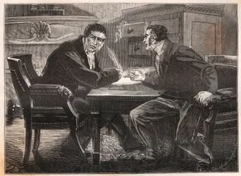 7月の君主制-3日間の省庁-アンドレ・デュパン（1783-1865）とジャン＝シャルル（Jean-Charles）・ペルシル（1785-1870）のインタビュー-1834-エングレーヴィング