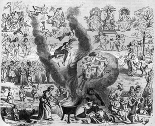 1000年目の迷信：安息日。モーリス・ラシャトレ著「世紀を超えたローマ法王と皇帝たちの歴史」に掲載されている図版