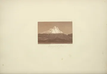 ジュリニッサの山、グメリン作画、ブイ・アーノルド彫刻、アレキサンダー・フォン・フンボルトとアイム・ボンプランの「Vues des Cordillères et Monumens des Peuples Indigènes de l