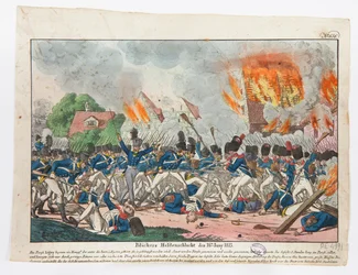 1815年6月16日、戦闘中の英雄的なBlucher、1815
