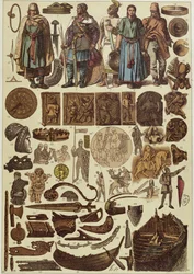 19世紀後半の1200年までのスカンジナビアのコスチュームとオブジェクト