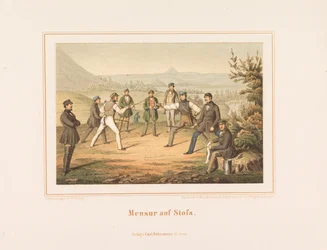 メンスール オン ストフス。 1865 年のドイツの学生生活の画像。