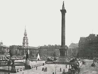 トラファルガースクエア、ロンドン、1895年。