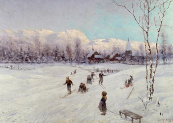 ノルウェーのトボガンシーン、1875