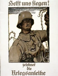 勝ちましょう！戦争の絆を描く、パブ。ミュンヘン、1917
