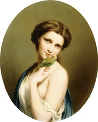 インコの若い美女