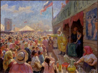 フェア - フェア - Fyodor Ivanovich Rerberg (1865-1938) の絵画、キャンバスに油彩