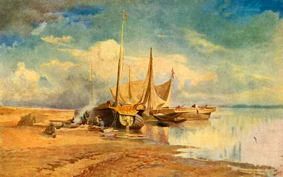 「ヴォルガ川のはしけ」、1870 年、1939 年。