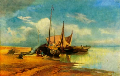 「ヴォルガの風景」、1870 年、1965 年。