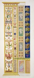バチカン市国のラファエロのロッジアのパネル、ジョヴァンニ・オッタヴィアーニ（c.1735-1808）が彫った「Delle Loggie di Rafaele nel Vaticano」より、1772-77年に出版された手彩色のエングレーヴィング。