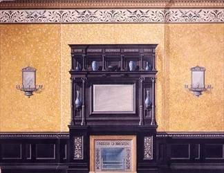 フロント応接室のデザイン、No.1 Grosvenor Crescent、ロンドン、c.1850