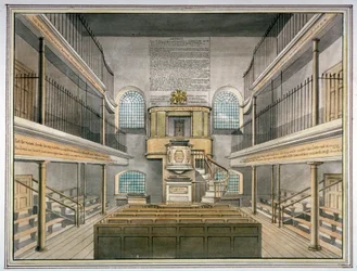 チャペルの内部ビュー、Horsemonger Lane Prison、Union Road、Southwark、London、1826