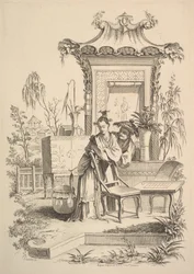 中国人の男女1742年。