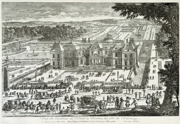 ヴォー・ル・ヴィコント城（Vaux Le Visomte）の入口側からの眺め（Le oursによる庭園） - ペレル作、17世紀後半